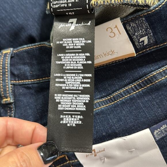 7 FOR ALL MANKIND women’s size 31 high waist slim kick b (air) slimming stretch - Picture 11 of 16